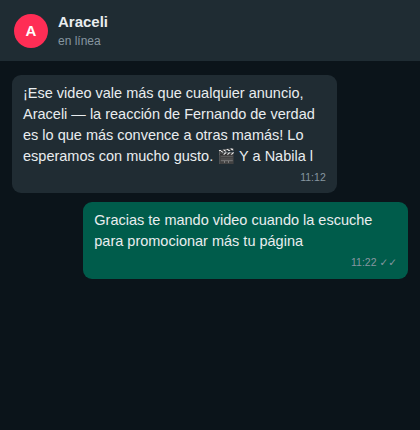Mensaje real de un cliente