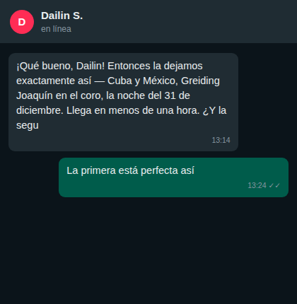 Mensaje real de un cliente